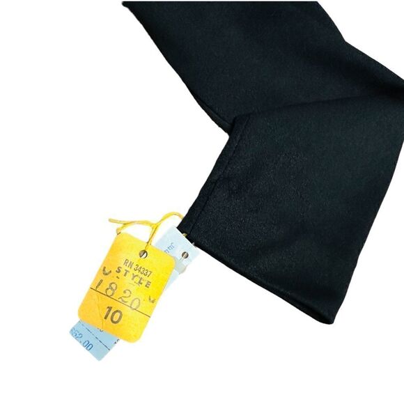 Vintage 70s Bernie Bee Long Black Dress with silver sequin neckline Size 2 NWT - Picture 8 of 15